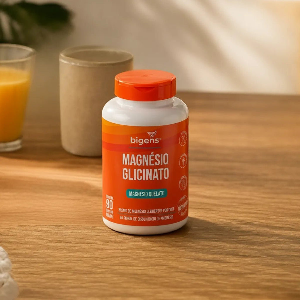 Magnésio Glicinato | 350mg de Magnésio Elementar 90 Cápsulas - Magnésio - Bigens