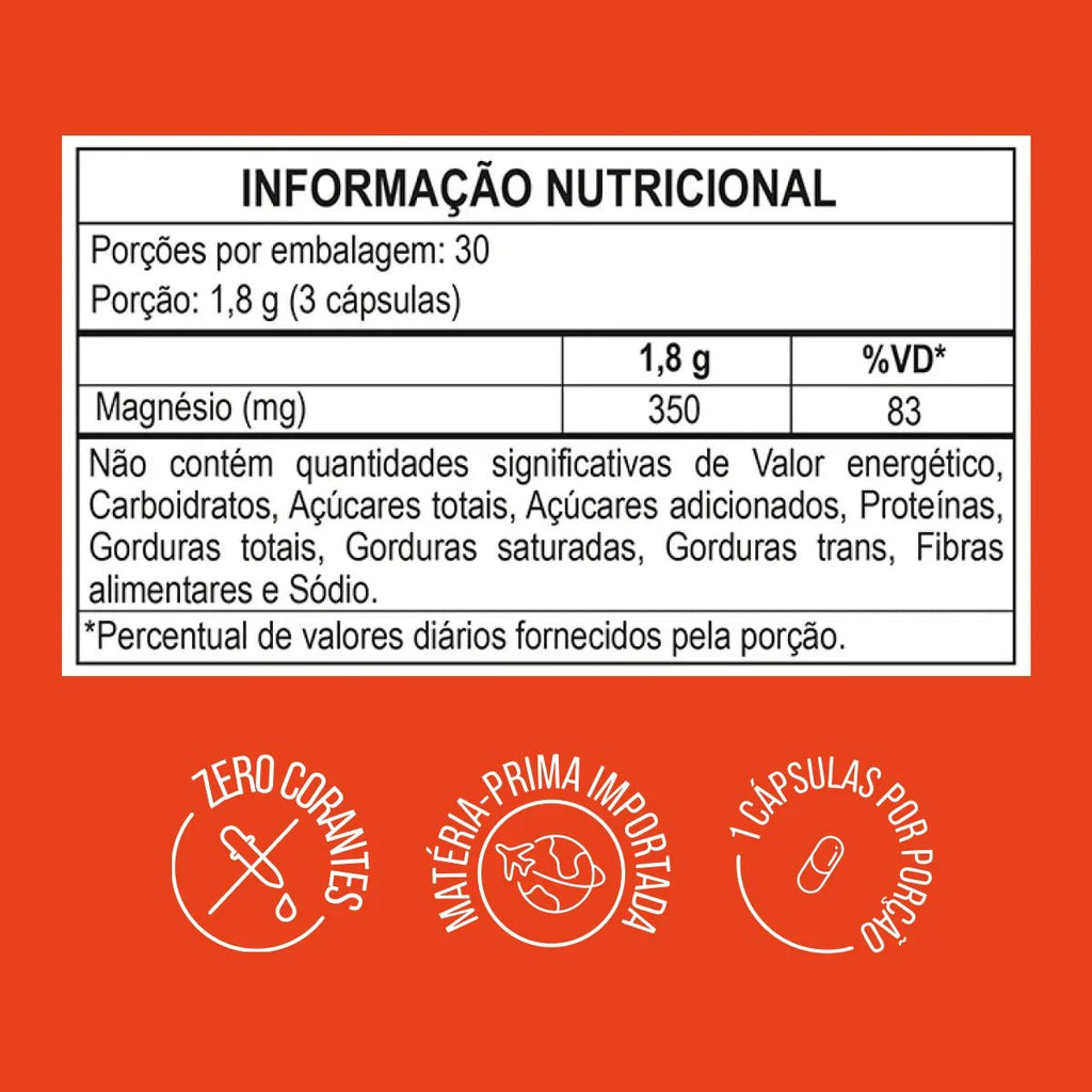 Magnésio Glicinato | 350mg de Magnésio Elementar 90 Cápsulas - Magnésio - Bigens
