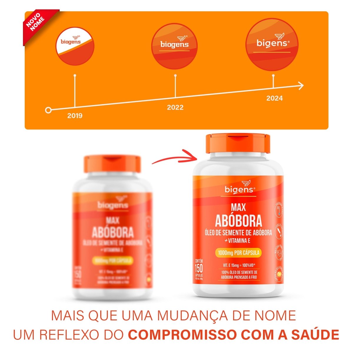 Max Abóbora | 1.000mg por Cápsula + Vit. E 150 Cápsulas - Bigens