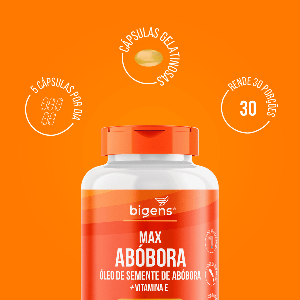 Max Abóbora | 1.000mg por Cápsula + Vit. E 150 Cápsulas - Bigens