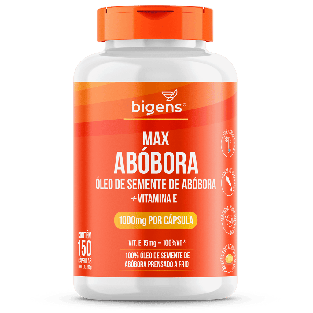 Max Abóbora | 1.000mg por Cápsula + Vit. E 150 Cápsulas - Bigens
