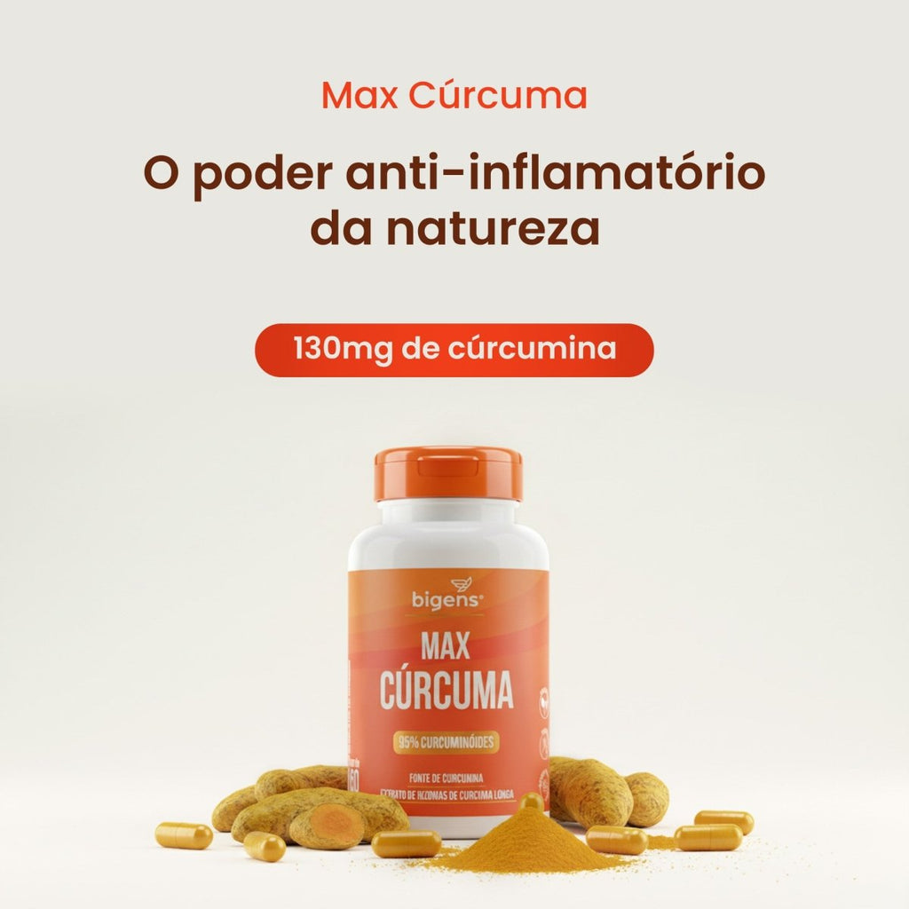 Max Cúrcuma | 130mg de Cúrcumina 60 Cápsulas - Bigens
