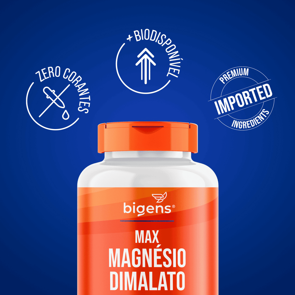 Max Magnésio Dimalato | 350mg de Magnésio Elementar 180 Cápsulas - Bigens
