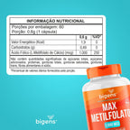 Max Metilfolato | L - Metilfolato de Cálcio 1000mcg 60 Cápsulas - Bigens