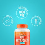 Max Metilfolato | L - Metilfolato de Cálcio 1000mcg 60 Cápsulas - Bigens