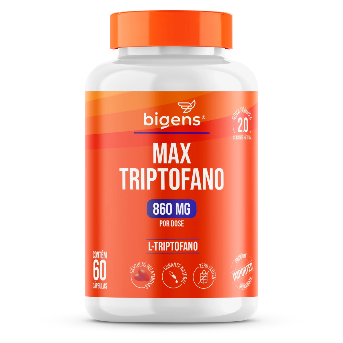 Max Triptofano | 860mg por Dose 60 Cápsulas - Bigens