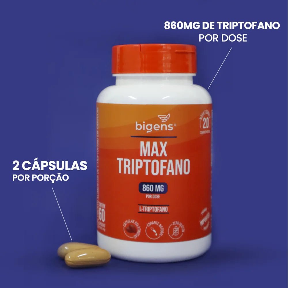 Max Triptofano | 860mg por Dose 60 Cápsulas - Bigens