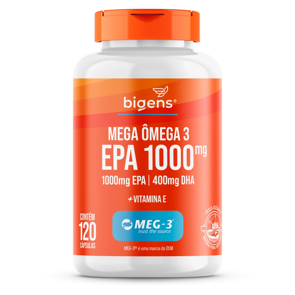 Mega Ômega 3 | EPA 1000mg DHA 400mg 120 Cápsulas - Bigens