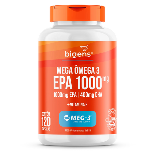 Mega Ômega 3 | EPA 1000mg DHA 400mg 120 Cápsulas - Bigens