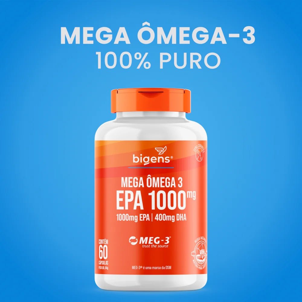 Mega Ômega 3 | EPA 1000mg DHA 400mg 60 Cápsulas - Bigens