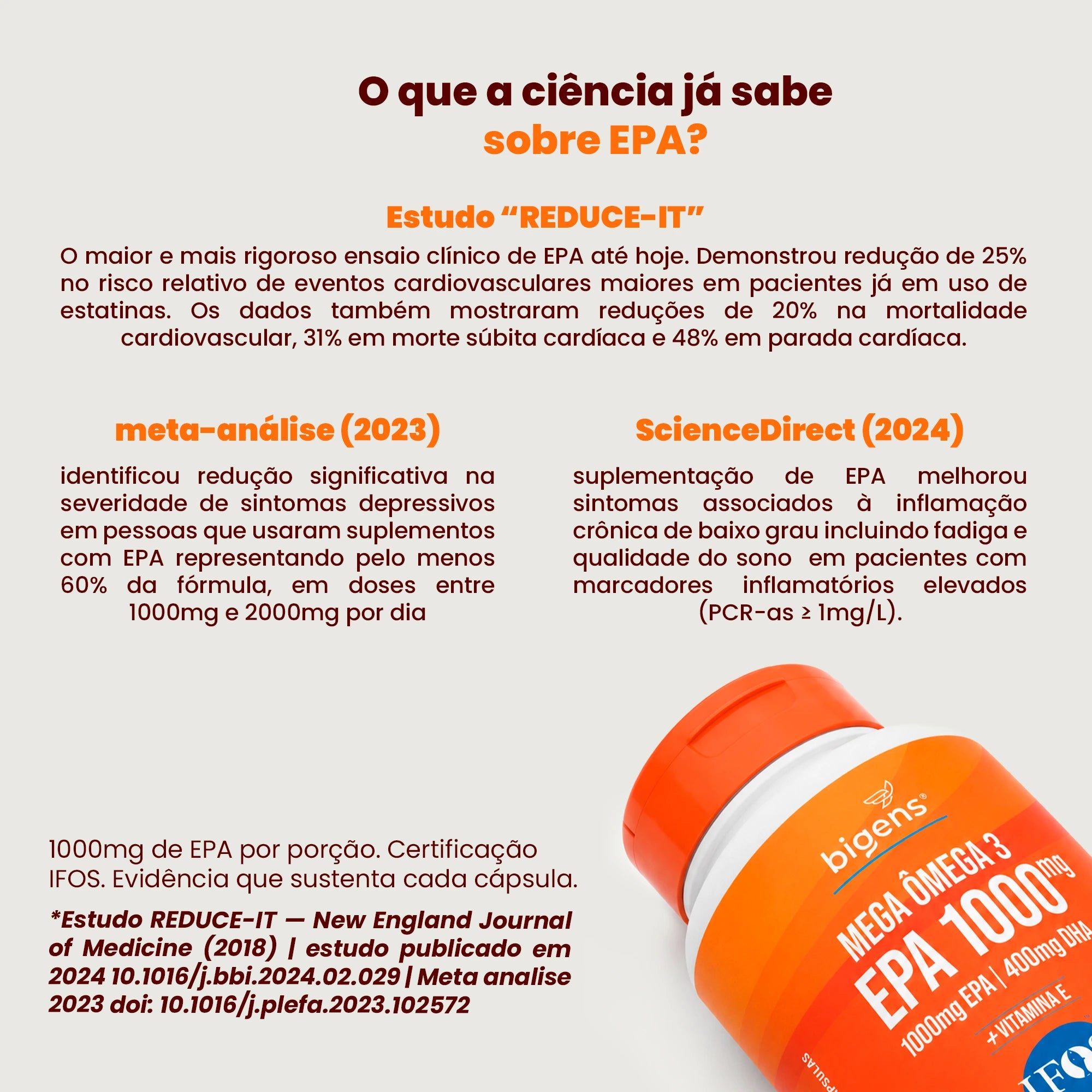 Mega Ômega 3 | EPA 1000mg DHA 400mg 60 Cápsulas - Bigens