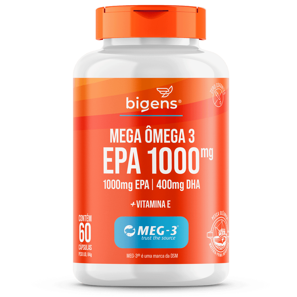 Mega Ômega 3 | EPA 1000mg DHA 400mg 60 Cápsulas - Bigens