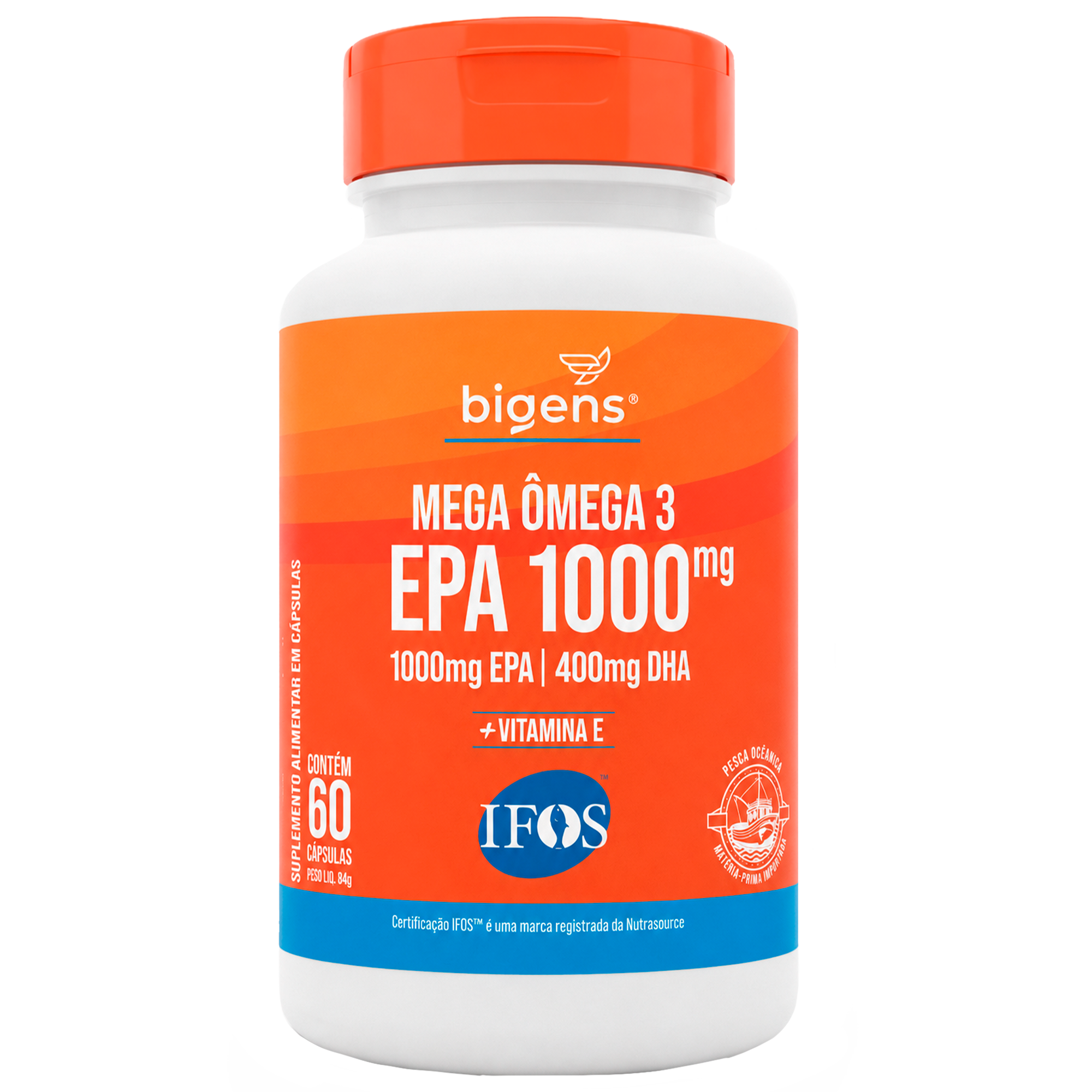 Mega Ômega 3 | EPA 1000mg DHA 400mg 60 Cápsulas - Bigens