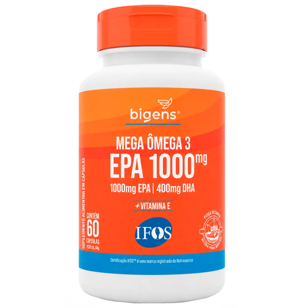 Mega Ômega 3 | IFOS EPA 1000mg DHA 400mg 60 Cápsulas - Ômega 3 - Bigens