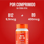 Metil B12 + Metil B9 | Forma Ativa Sabor Morango 60 Pastilhas - Bigens