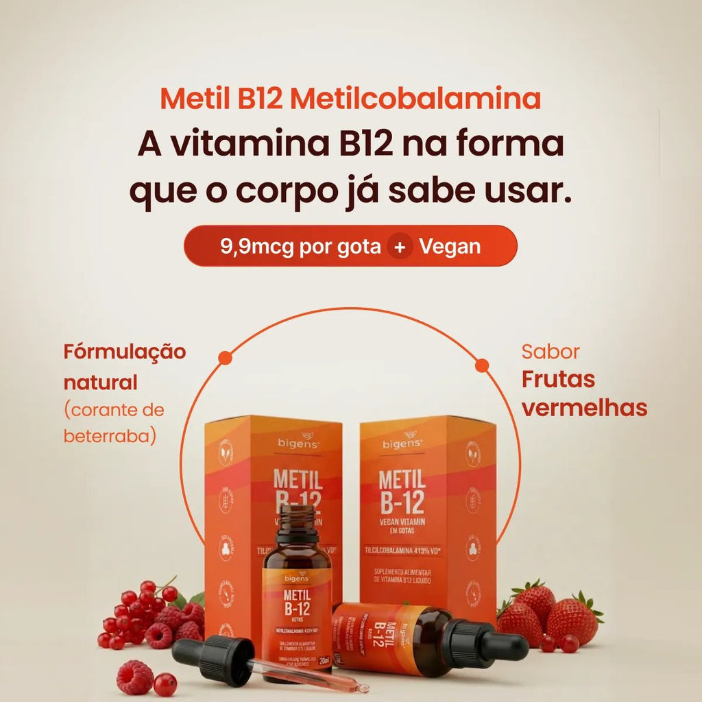 Metil B12 | Metilcobalamina 60 Cápsulas - Complexo B - Bigens