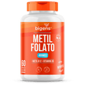 Metilfolato 400 mcg | Metil B12 + B6 60 Cápsulas - Bigens