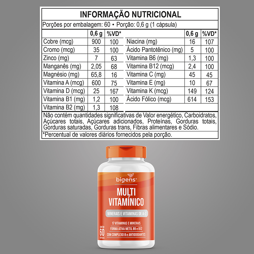 Multivitamínico | A - Z 60 Cápsulas - Bigens