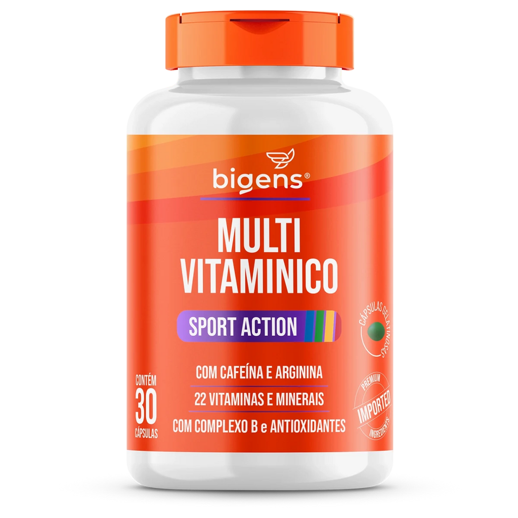 Multivitamínico Sport | Cafeína e Arginina 30 Cápsulas - Bigens