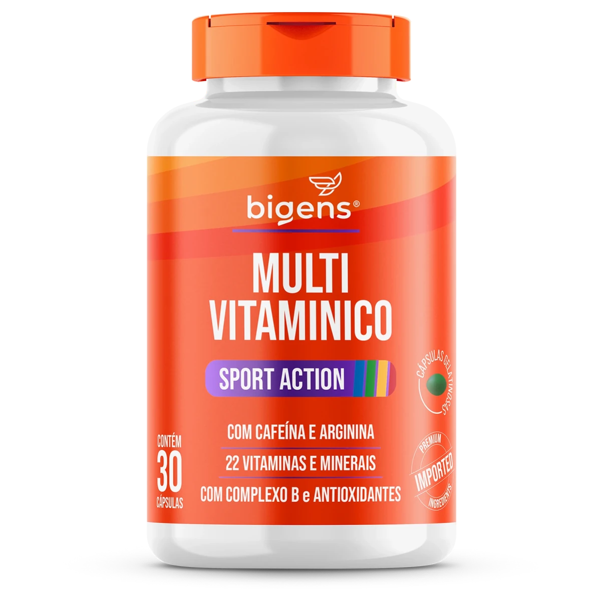 Multivitamínico Sport | Cafeína e Arginina 30 Cápsulas - Bigens