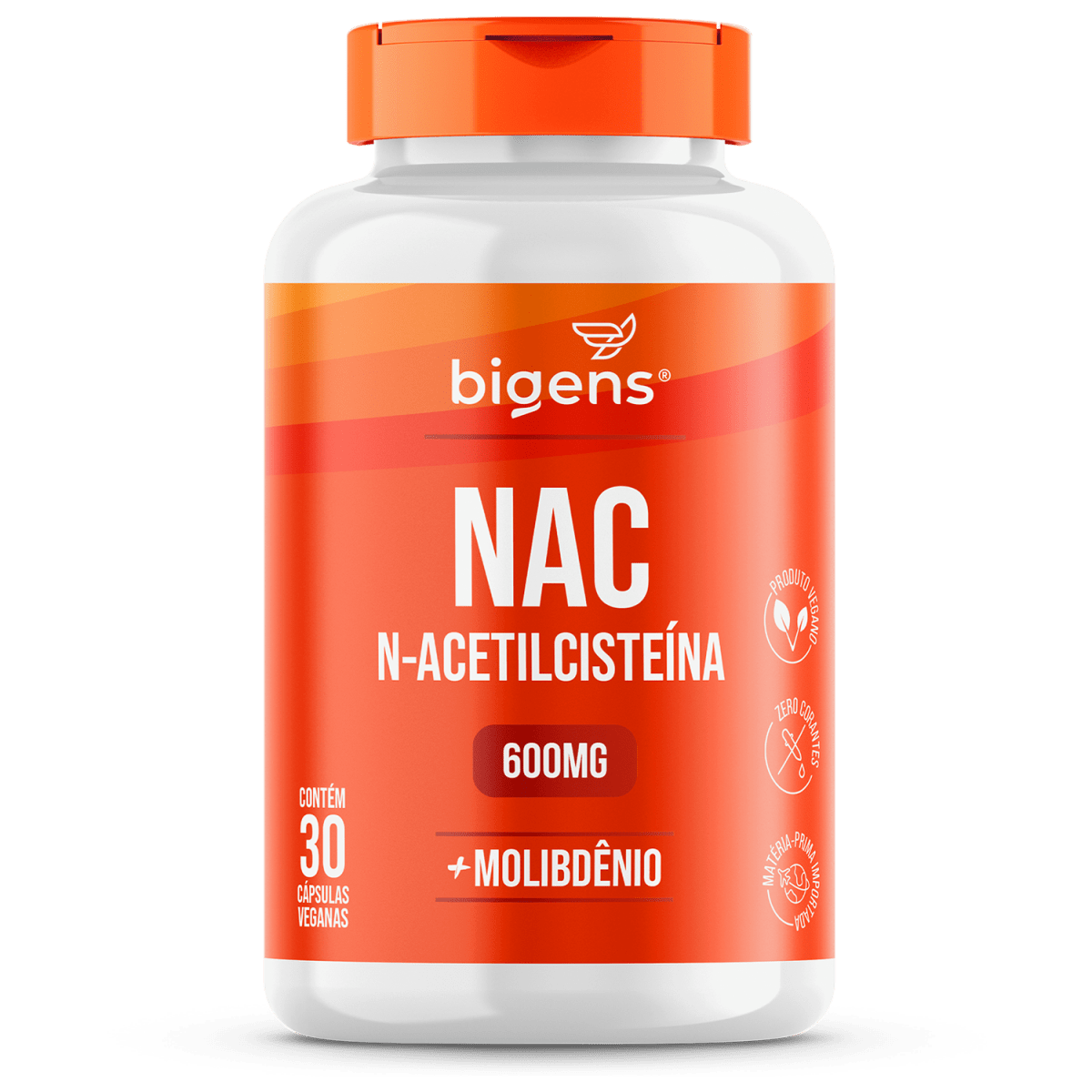 NAC N - Acetilcisteína | Molibdênio 30 Cápsulas - Bigens