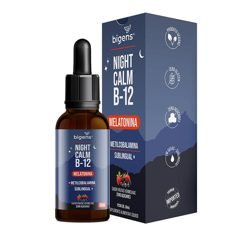 Night Calm B12 | Melatonina + Metil B12 30ml - Bigens