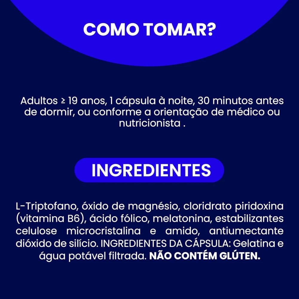 Night Calm Complex | Melatonina + Magnésio + Triptofano + Vit. B6 e B9 60 Cápsulas - Bigens