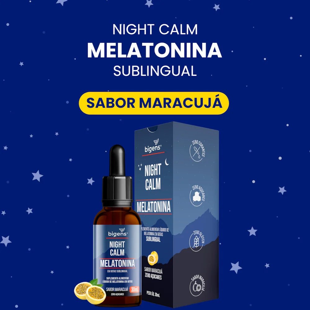 Night Calm Líquida Maracujá | Melatonina 30ml - Bigens