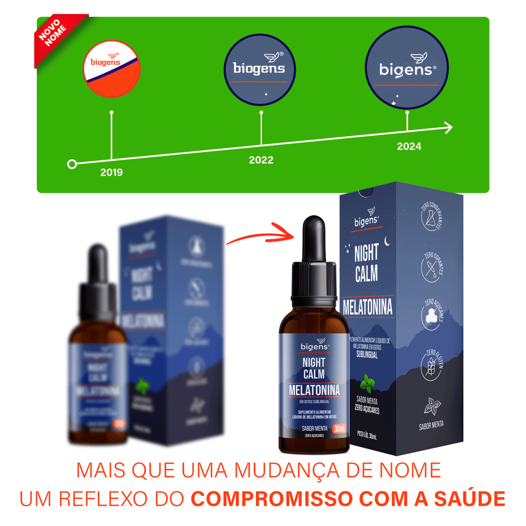 Night Calm Líquida Menta | Melatonina 30ml - Bigens