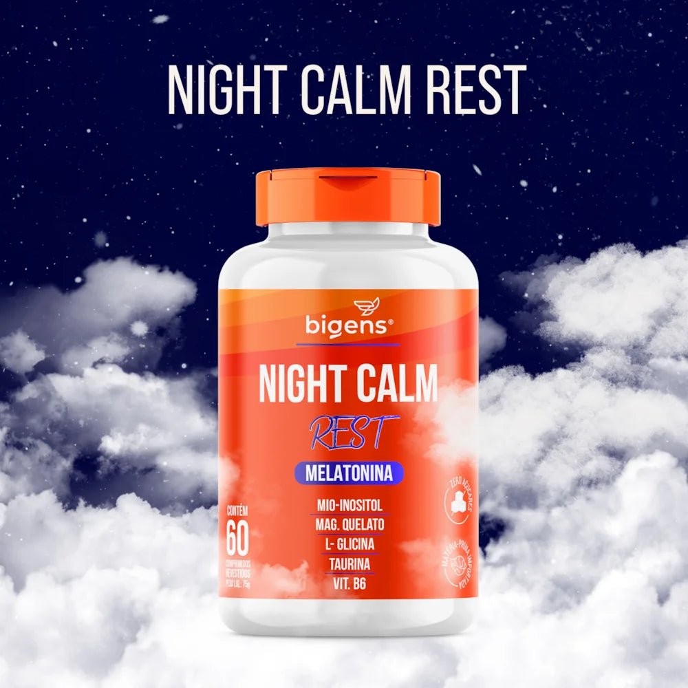 Night Calm Rest | Melatonina + Inositol + Magnésio + Glicina 60 Comprimidos - Bigens