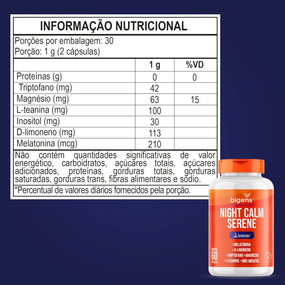 Night Calm Serene | Serenzo® 60 Cápsulas - Bigens