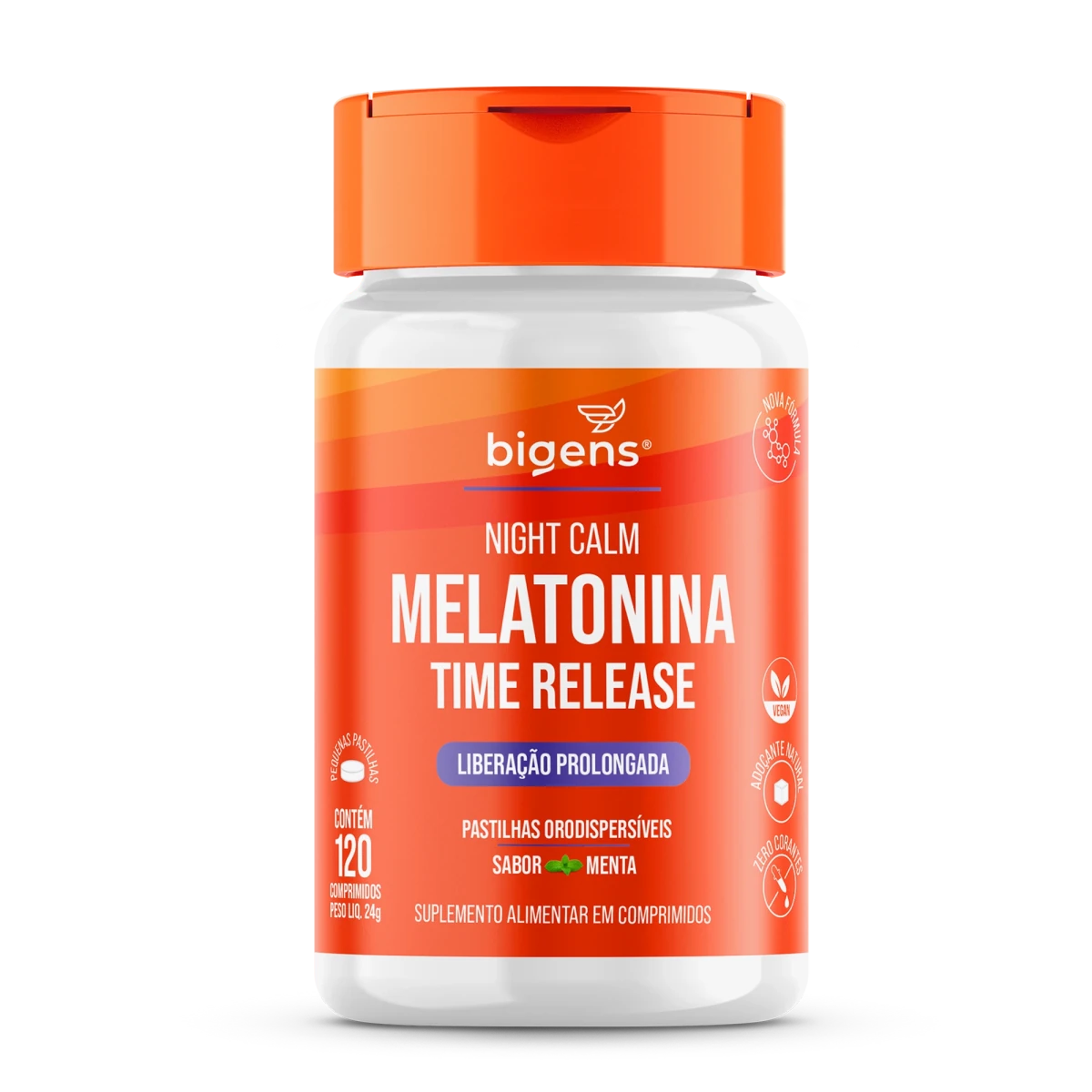 Night Calm Time Release | Melatonina Sabor Menta 120 Comprimidos - Bigens
