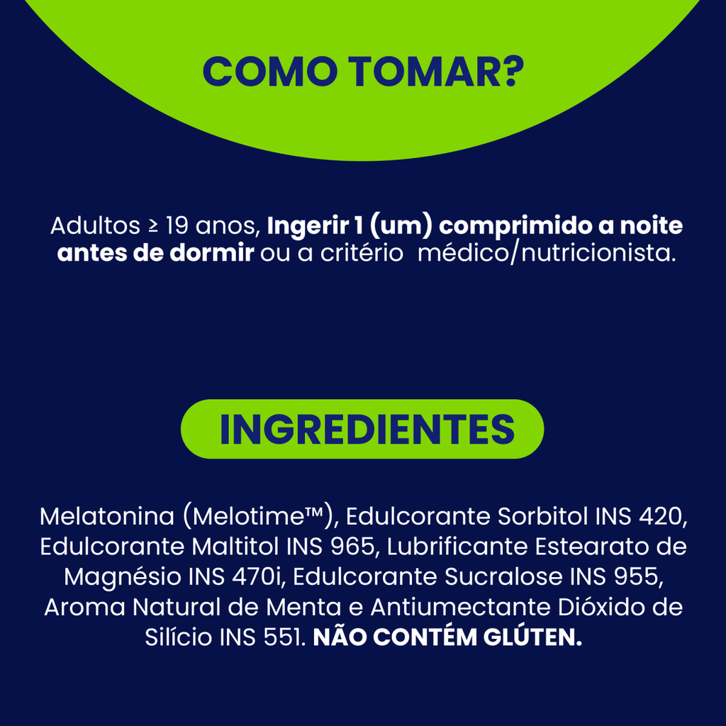 Night Calm Time Release | Melatonina Sabor Menta 120 Comprimidos - Bigens