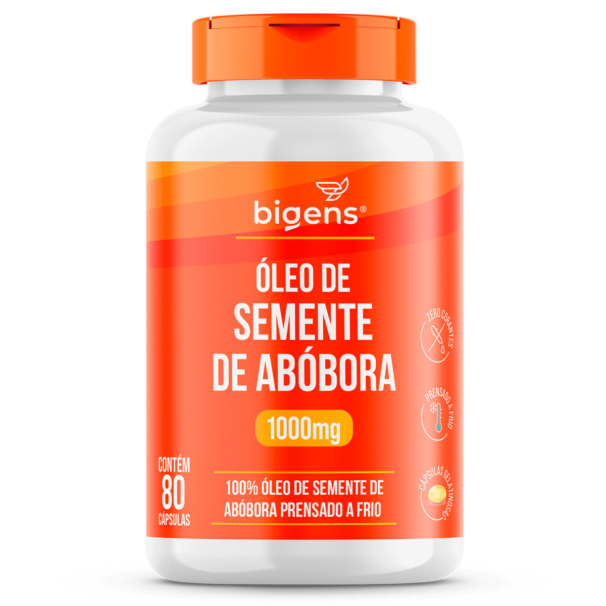 Óleo de Semente de Abóbora | 1.000MG por Cápsula 80 Cápsulas - Bigens