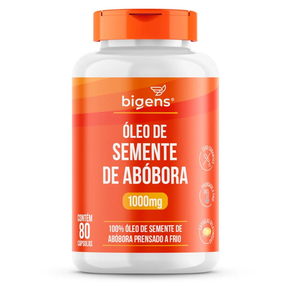 Óleo de Semente de Abóbora | 1.000MG por Cápsula 80 Cápsulas - Bigens