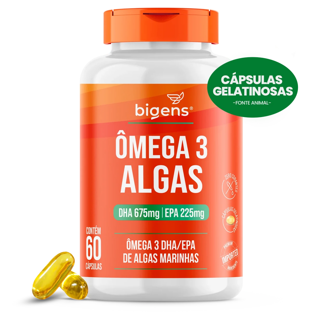 Ômega 3 Algas 60 DHA 675MG | EPA 225MG 60 Cápsulas - Bigens