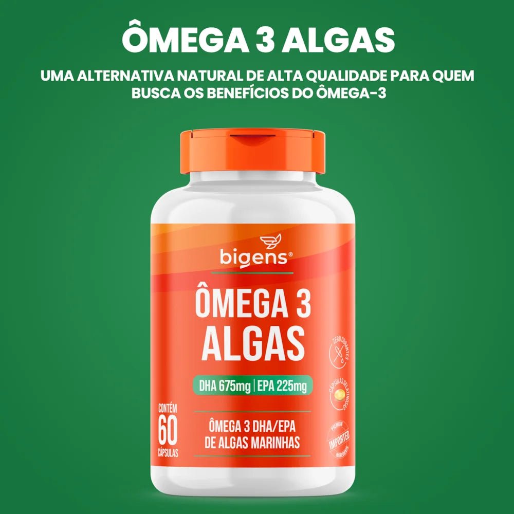 ÔMEGA 3 ALGAS 60 DHA 675MG | EPA 225MG 60 Cápsulas - Bigens
