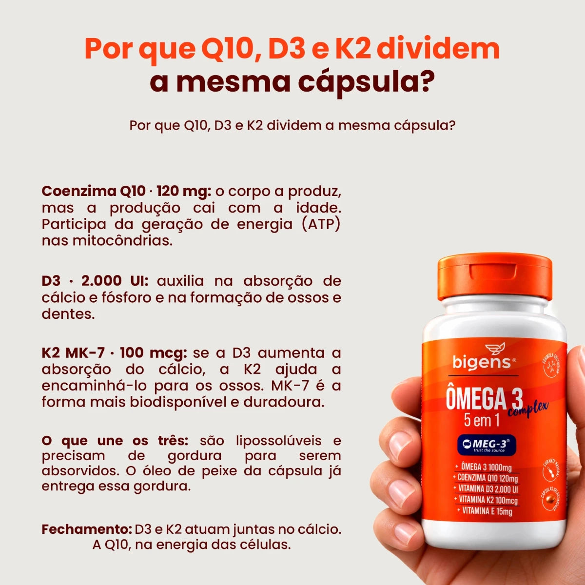 Ômega 3 Complex 5 em 1 MEG-3 1000mg 90 Cápsulas - Ômega 3 - Bigens