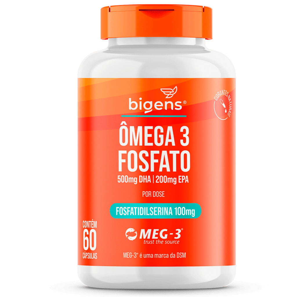 Ômega 3 Fosfato | Fosfatidilserina 100mg 60 Cápsulas - Bigens