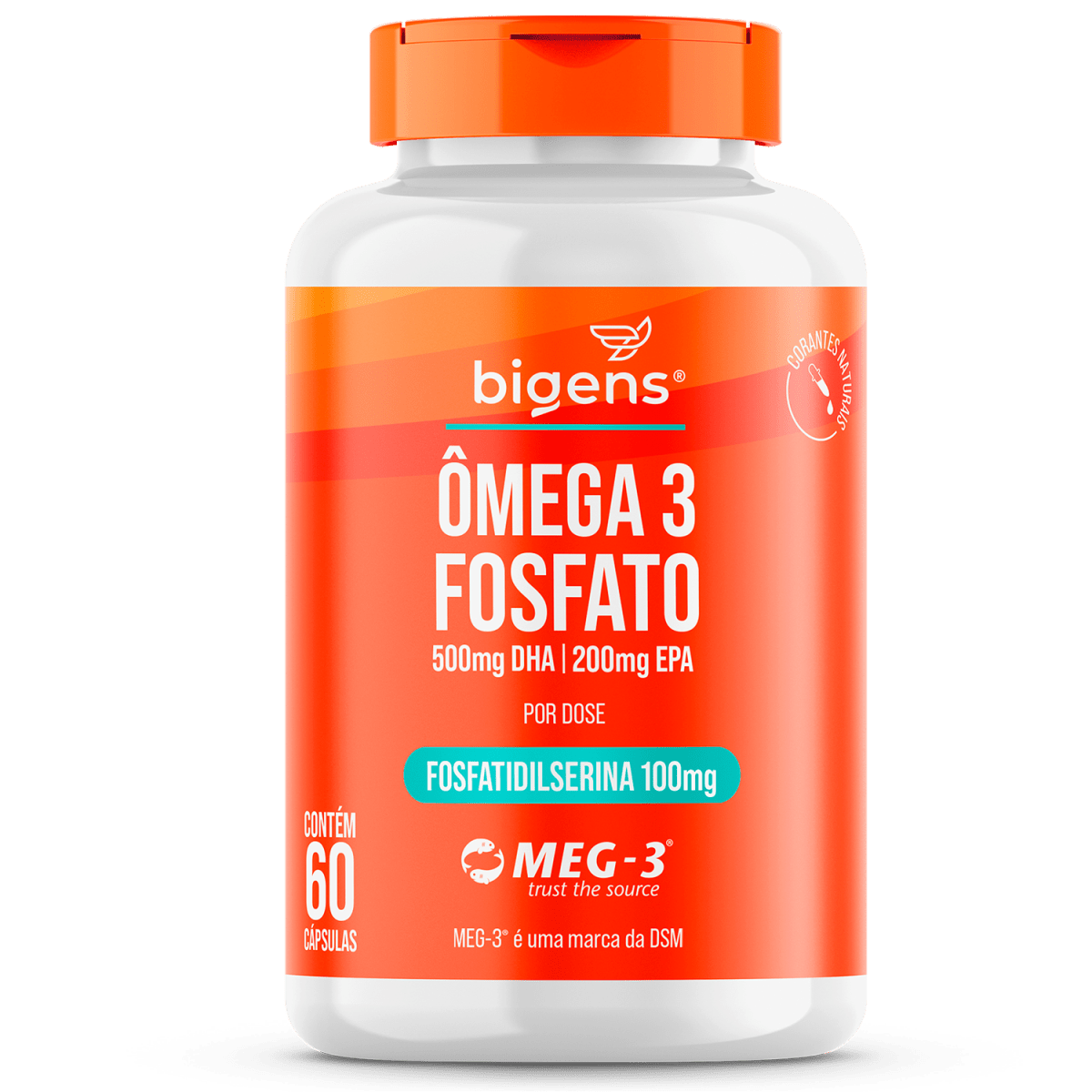 Ômega 3 Fosfato | Fosfatidilserina 100mg 60 Cápsulas - Bigens