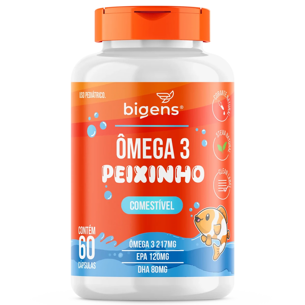 Ômega 3 Peixinho | Comestível Ômega 3 217mg 60 Cápsulas - Bigens