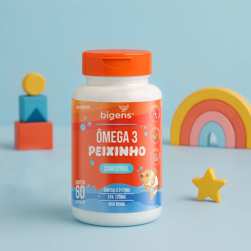 Ômega 3 Peixinho | Comestível Ômega 3 217mg 60 Cápsulas - Bigens