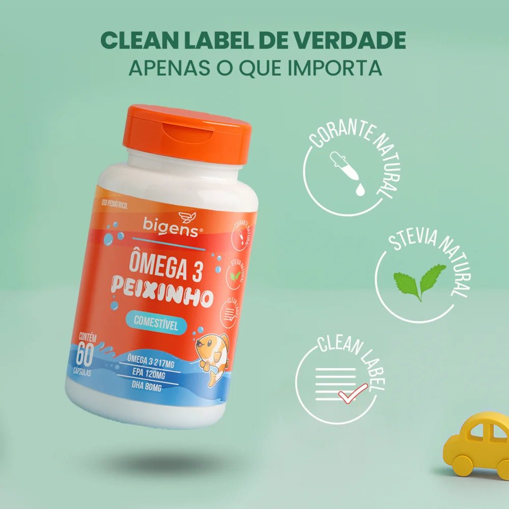 Ômega 3 Peixinho | Comestível Ômega 3 217mg 60 Cápsulas - Bigens