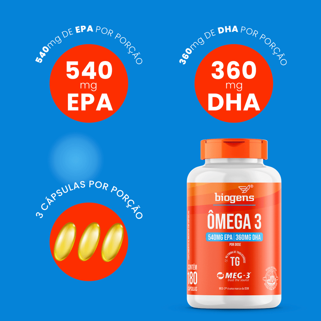 Ômega 3 TG | EPA 540MG DHA 360MG 90, 120 ou 180 Cápsulas - Bigens