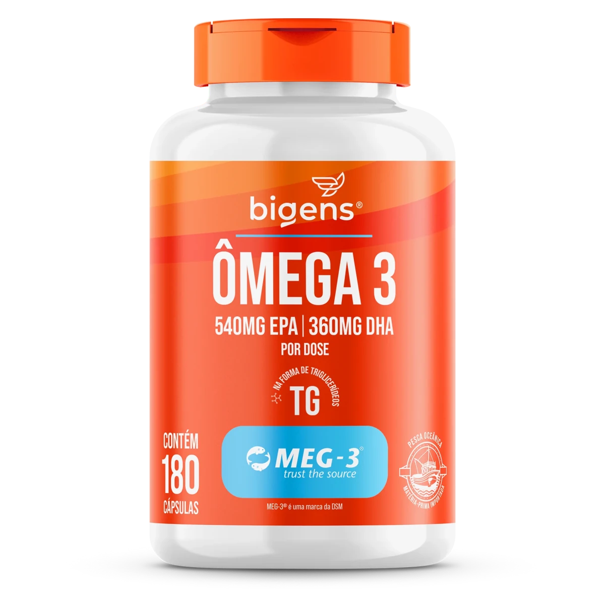 Ômega 3 TG | EPA 540MG DHA 360MG 90, 120 ou 180 Cápsulas - Bigens