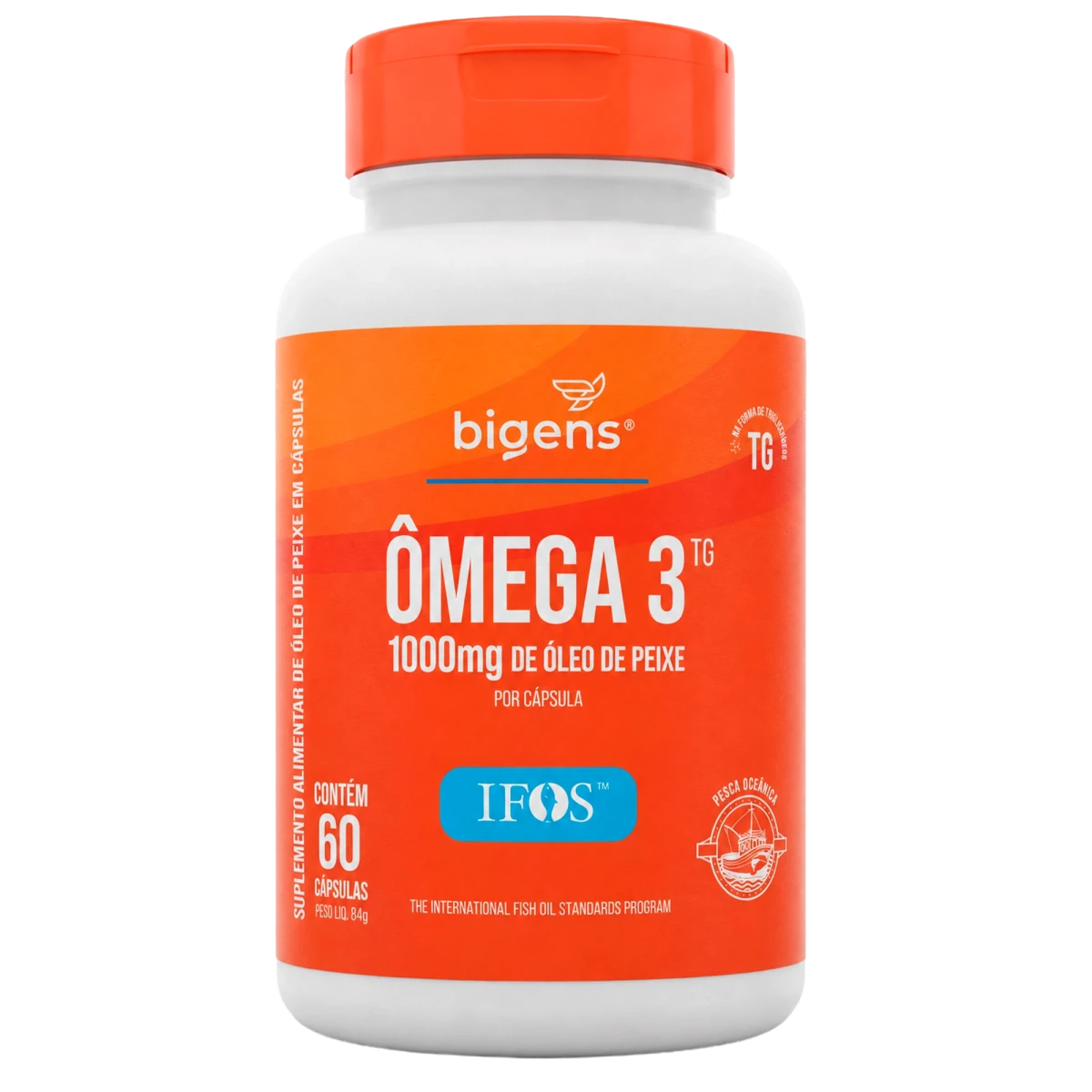 Ômega 3 TG IFOS EPA 540mg + DHA 360mg 60 Cápsulas - Ômega 3 - Bigens