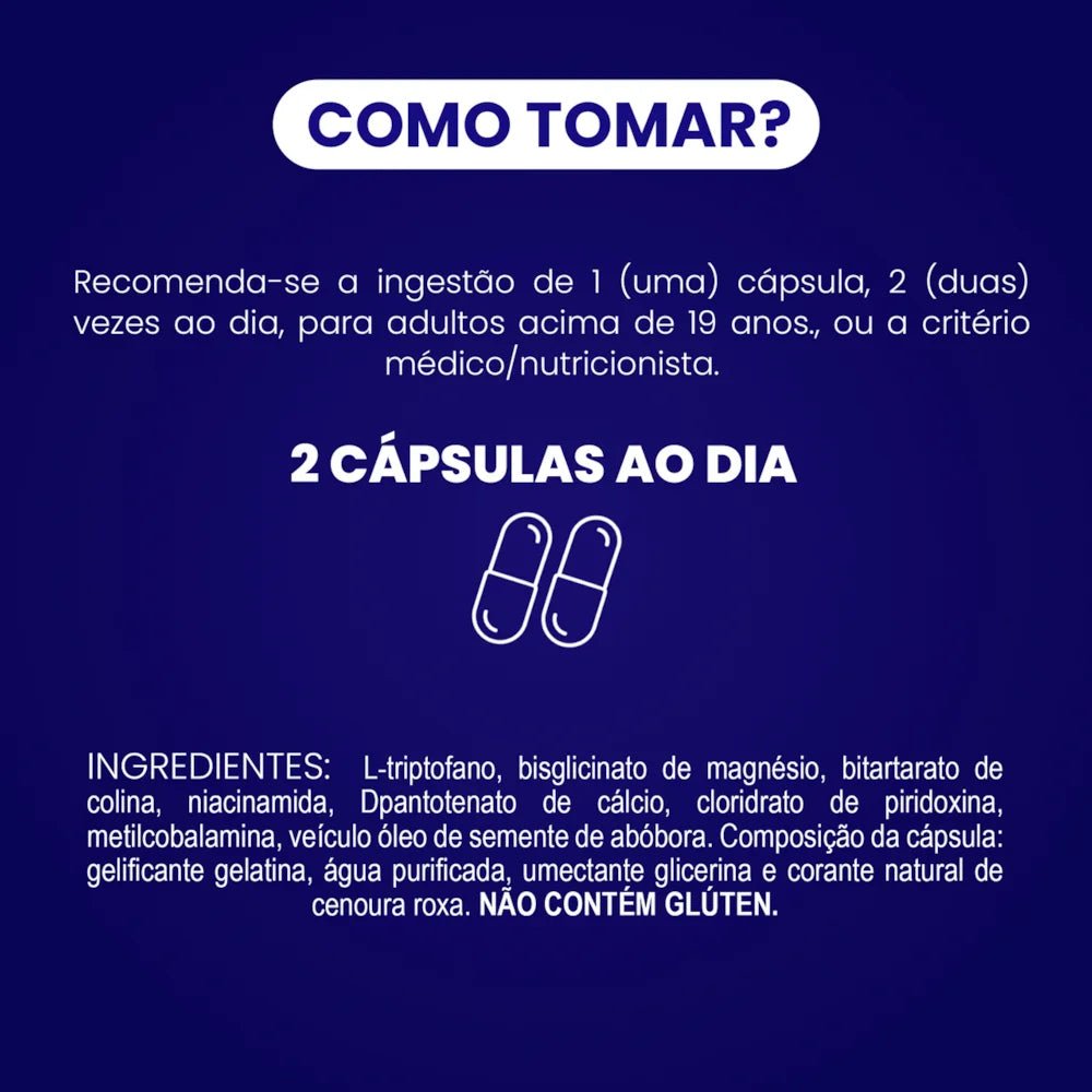 Plus Brain | L - Triptofano 600mg 60 Cápsulas - Bigens