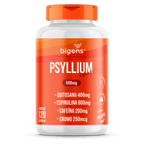 Psyllium Complex | 600mg Espirulina, Cafeína e Cromo 120 Cápsulas - Bigens