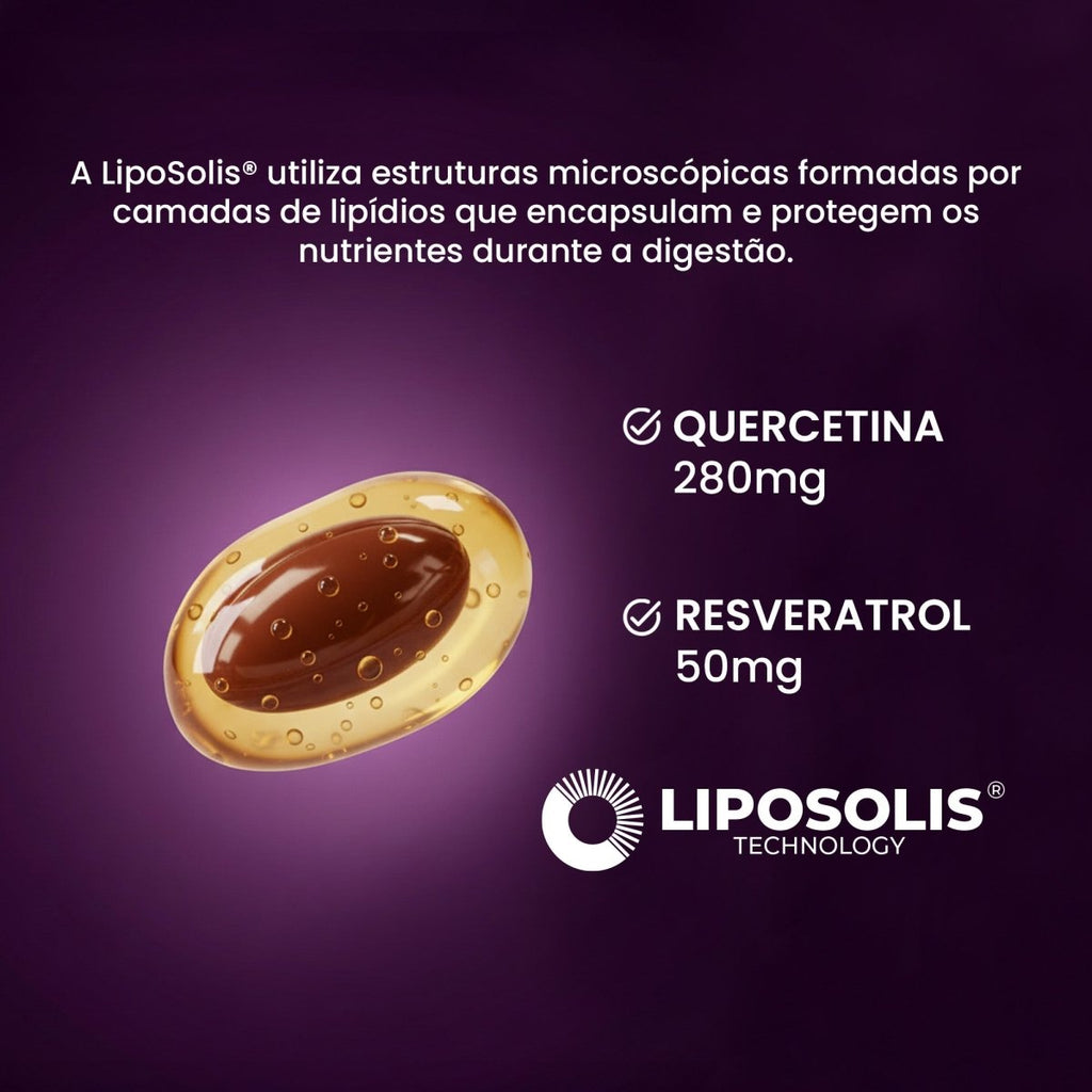 Quercetina Resveratrol Liposolis® | Formulado com Óleo TCM 60 Cápsulas - Bigens
