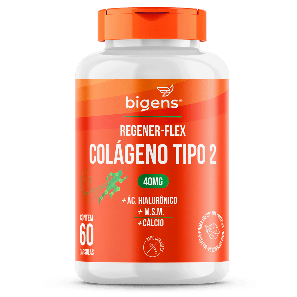 Regener Flex Colágeno Tipo 2 + Cálcio 60 Cápsulas - Bigens
